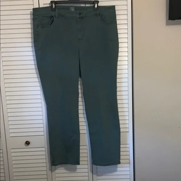 Dressbarn Green Straight Leg Jeans with Sleek Design - Picture 1 of 4